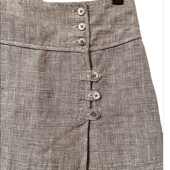 Cassis linen plaid skirt size 4 - Picture 1 of 8